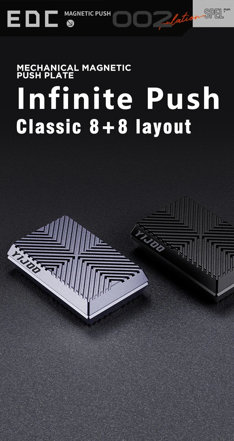 EDC magnetic cube push slider decompression toy metal push slider DIY metal decompression desk toy children's gift