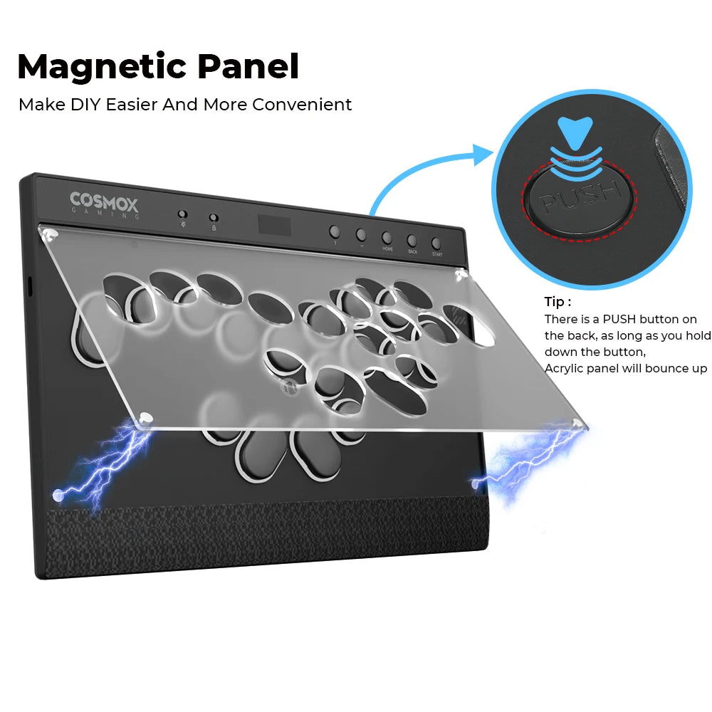 Haute42 Magnetic Stickless Arcade Controller Keyboard C16-S Hitbox Leverless Controller For PC/PS4/PS5/Switch Fight Stick Hitbox