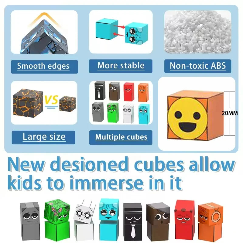 Magnetic Building Block Figures Toys MOC Incrediboxs Sprunki Magnet STEM Sensory Toys for Kid Age 3+ DIY Model Sensory Toy