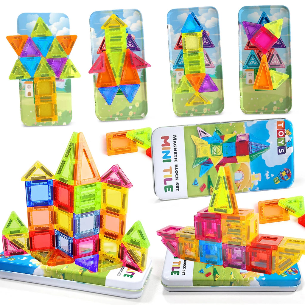 DIY Model Designer Construction，Magnetic Building Block Toys Set，Magnet Block Montessori Educational Toys For Kids Gifts