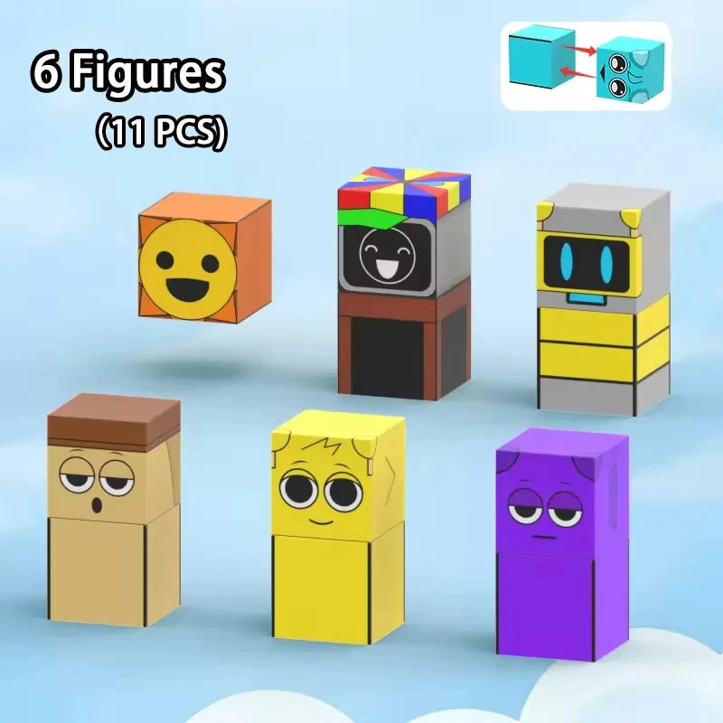 Magnetic Building Block Figures Toys MOC Incrediboxs Sprunki Magnet STEM Sensory Toys for Kid Age 3+ DIY Model Sensory Toy