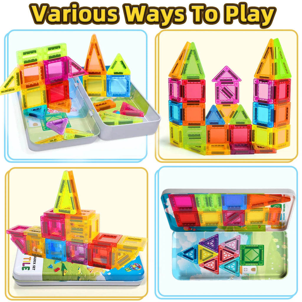 DIY Model Designer Construction，Magnetic Building Block Toys Set，Magnet Block Montessori Educational Toys For Kids Gifts
